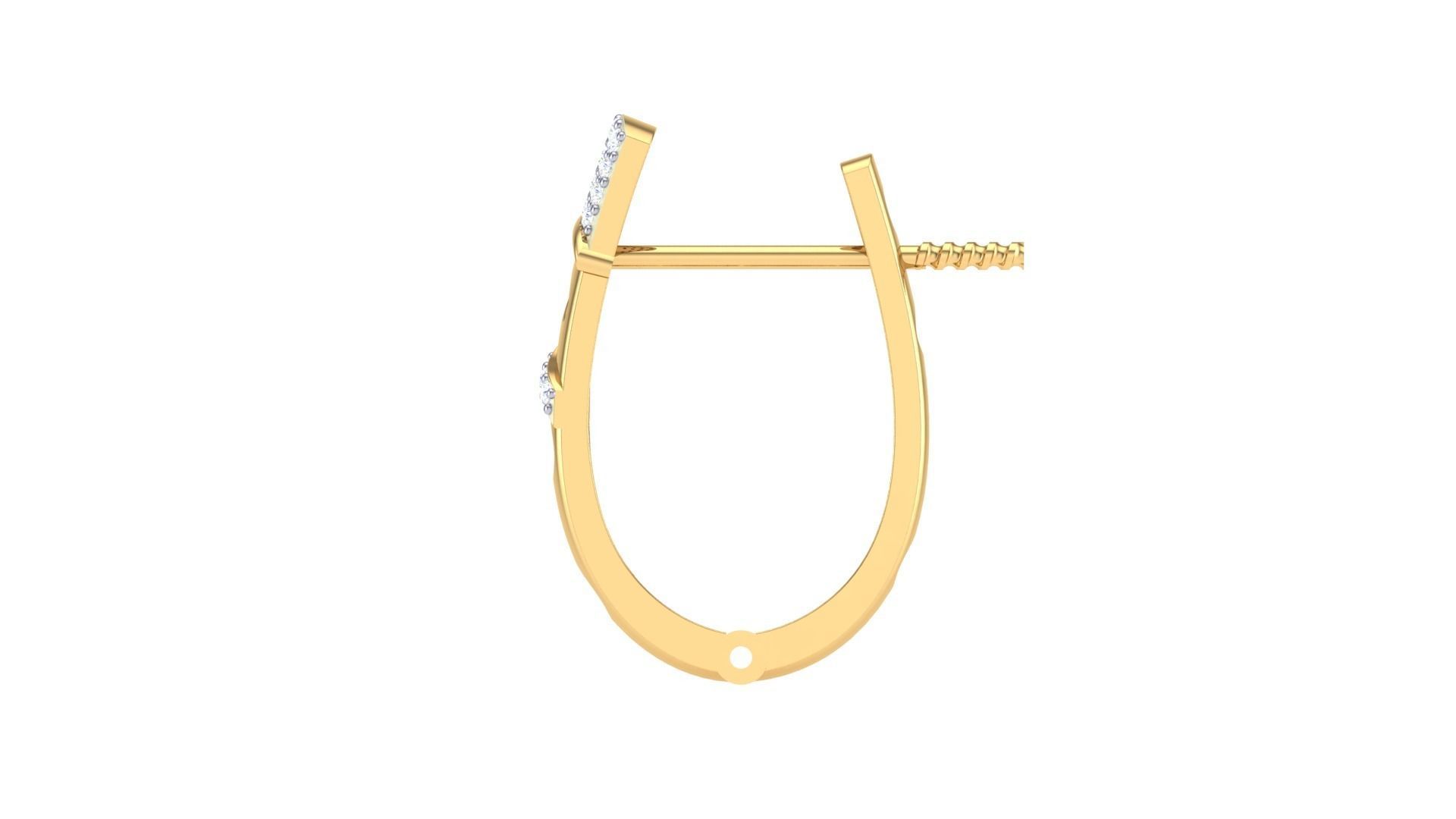 Geometric Theme Diamond Earrings obj stl 3dmf renders details 3D print model_7