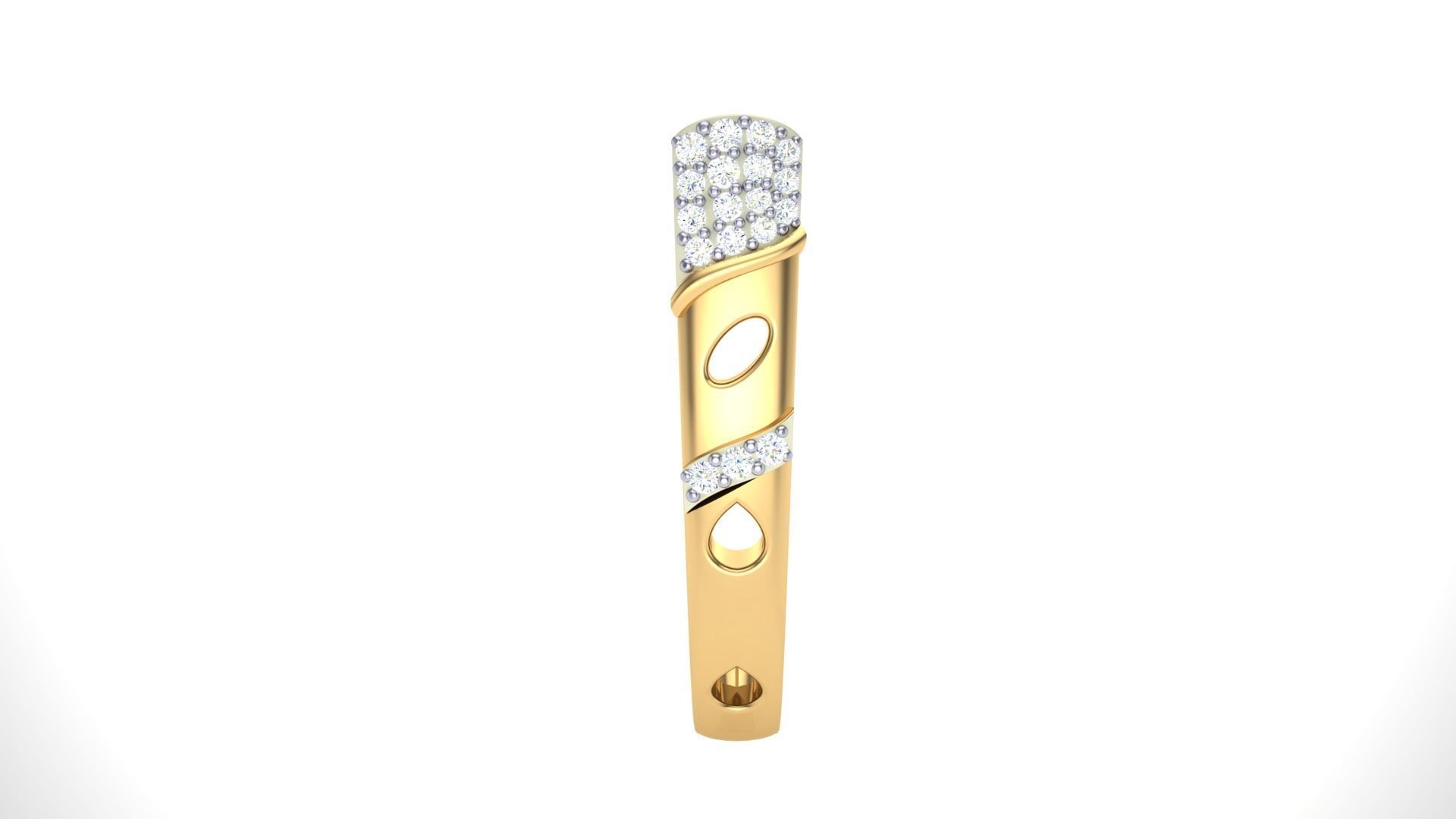 Geometric Theme Diamond Earrings obj stl 3dmf renders details 3D print model_4