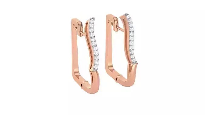 Geometric Theme Diamond Earrings obj stl 3dmf renders details