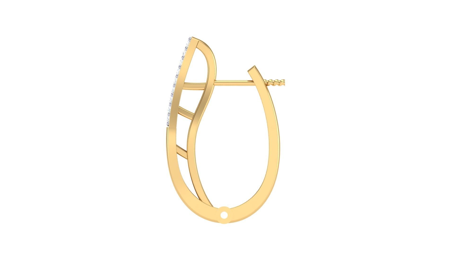 Geometric Theme Diamond Earrings obj stl 3dmf renders details 3D print model_6