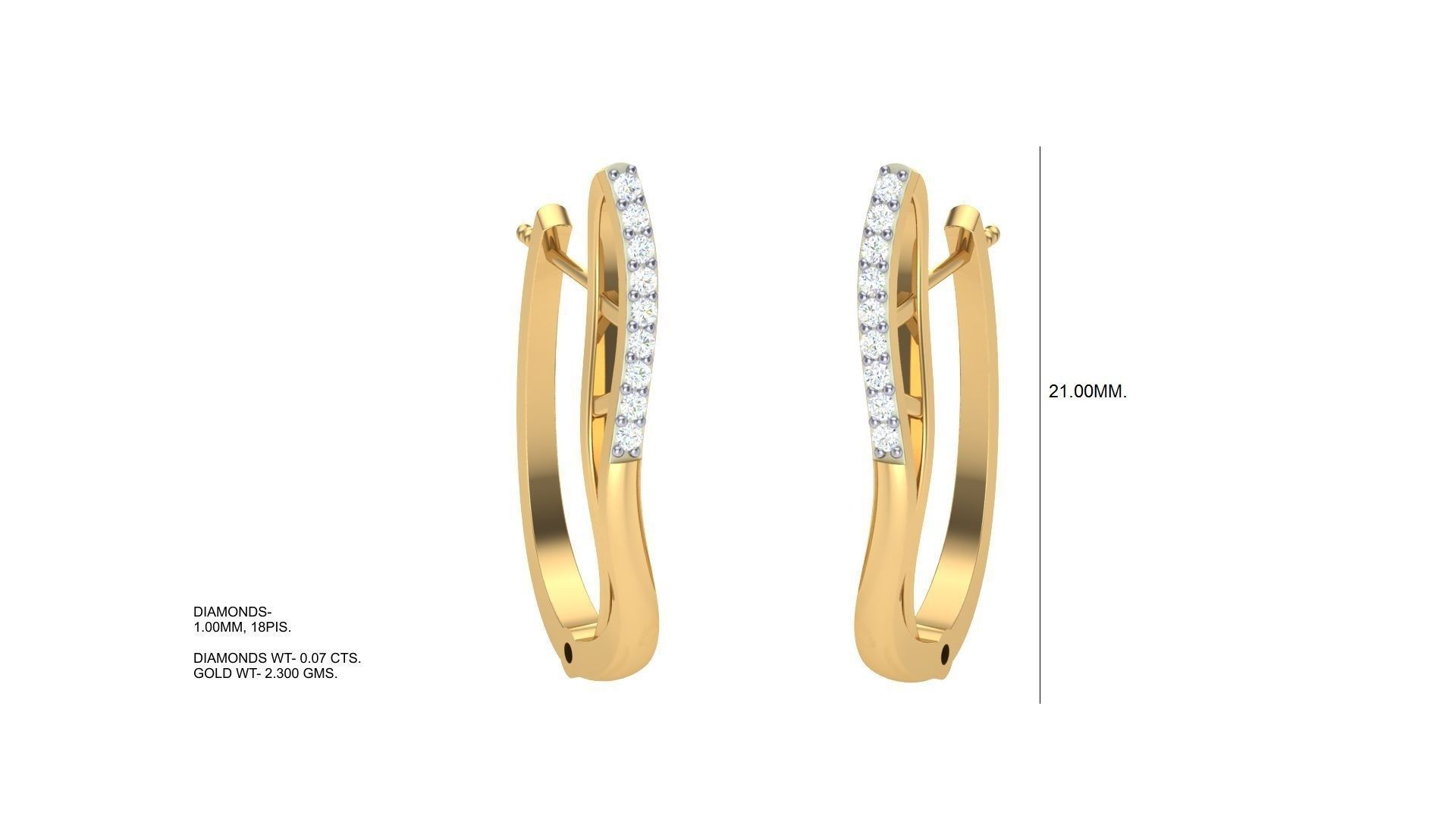 Geometric Theme Diamond Earrings obj stl 3dmf renders details 3D print model_3