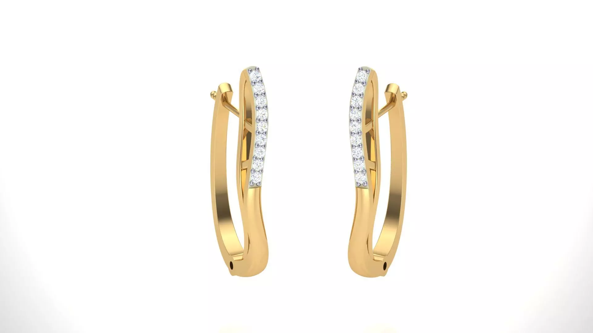 Geometric Theme Diamond Earrings obj stl 3dmf renders details 3D print model_0