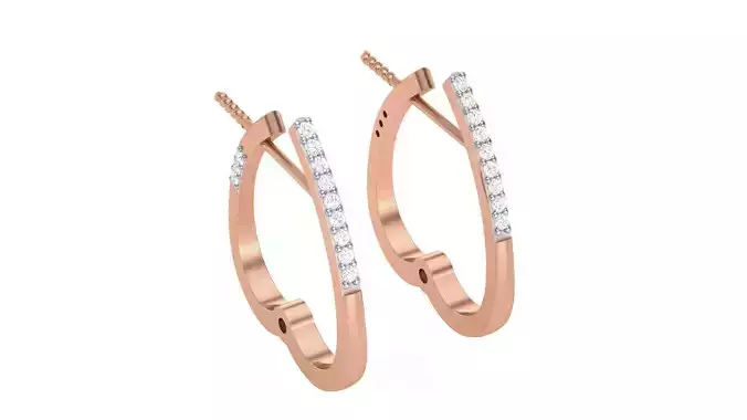 Geometric Theme Diamond Earrings obj stl 3dmf renders details