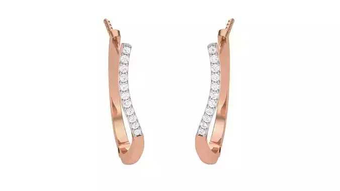 Geometric Theme Diamond Earrings obj stl 3dmf renders details 3D print model