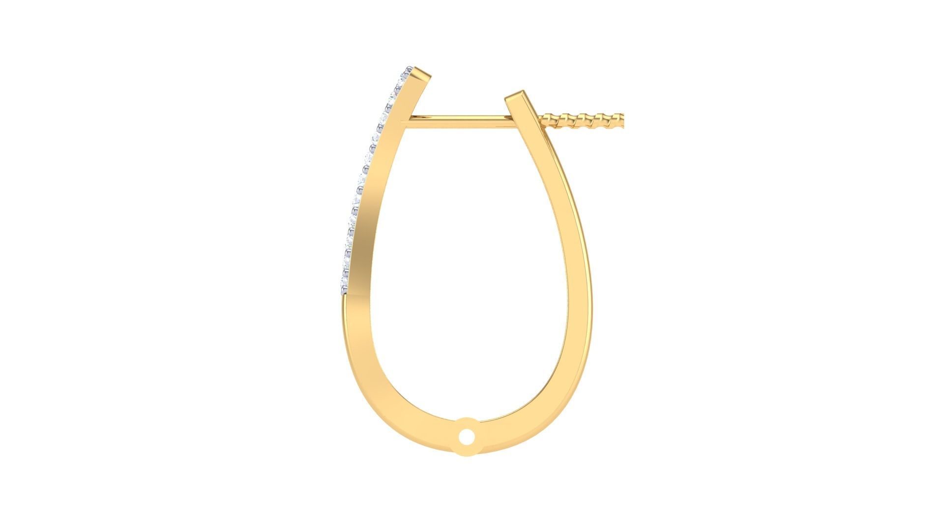 Geometric Theme Diamond Earrings obj stl 3dmf renders details 3D print model_7