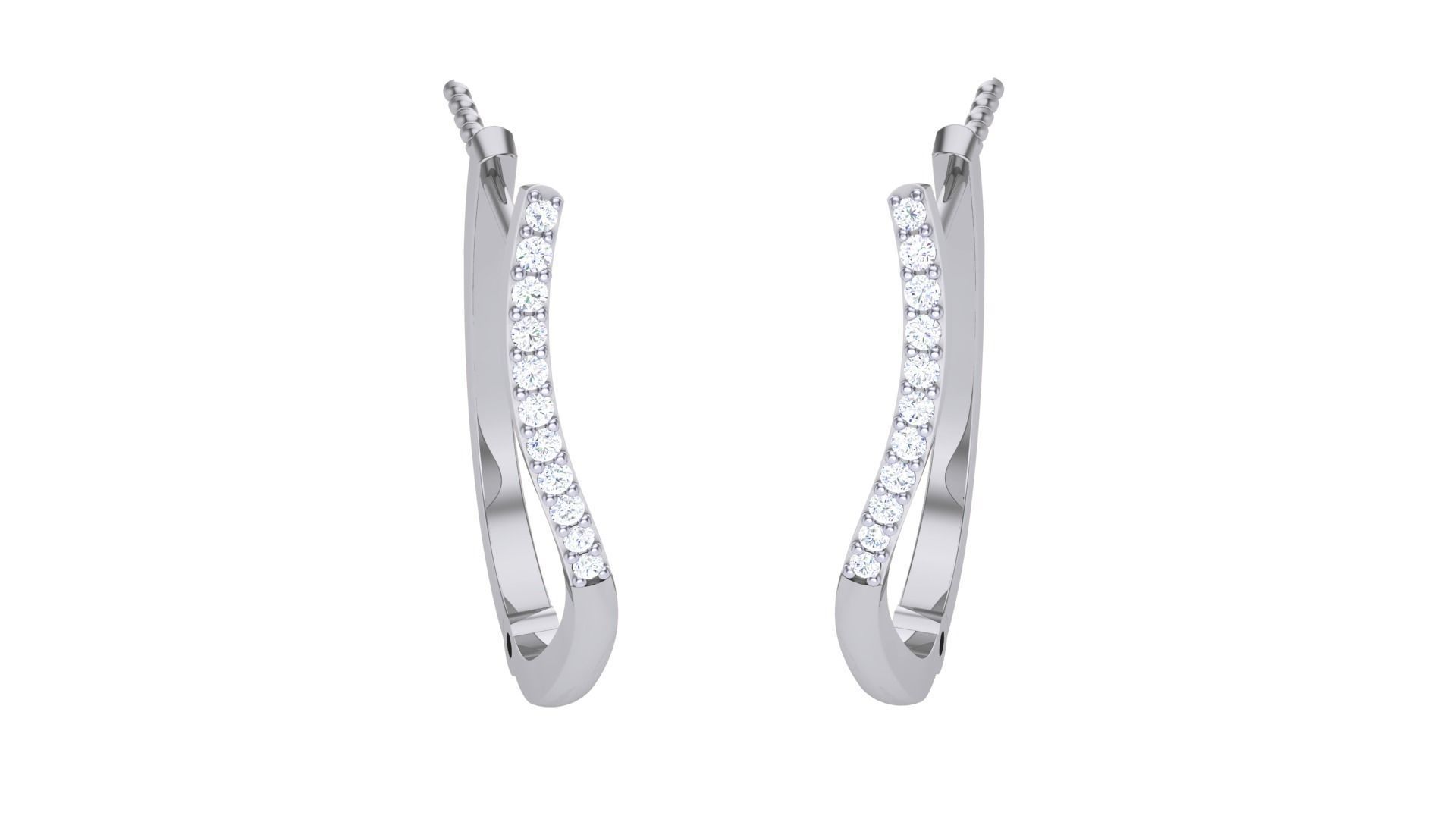 Geometric Theme Diamond Earrings obj stl 3dmf renders details 3D print model_1