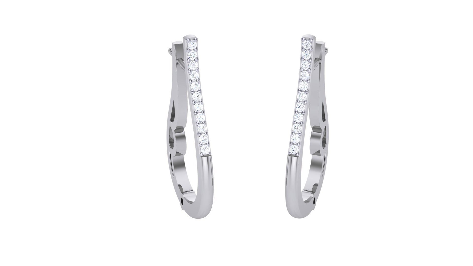 Geometric Theme Diamond Earrings obj stl 3dmf renders details 3D print model_1