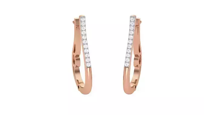 Geometric Theme Diamond Earrings obj stl 3dmf renders details