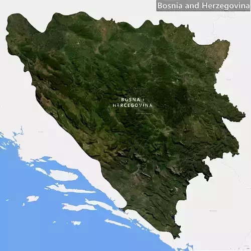 Bosnia and Herzegovina Terrain Topography Elevation DEM 