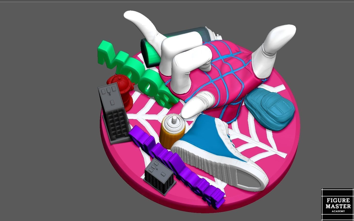 GWEN STACY SPIDERMAN PS PS5 CONTROLLER HOLDER 3D print model_3