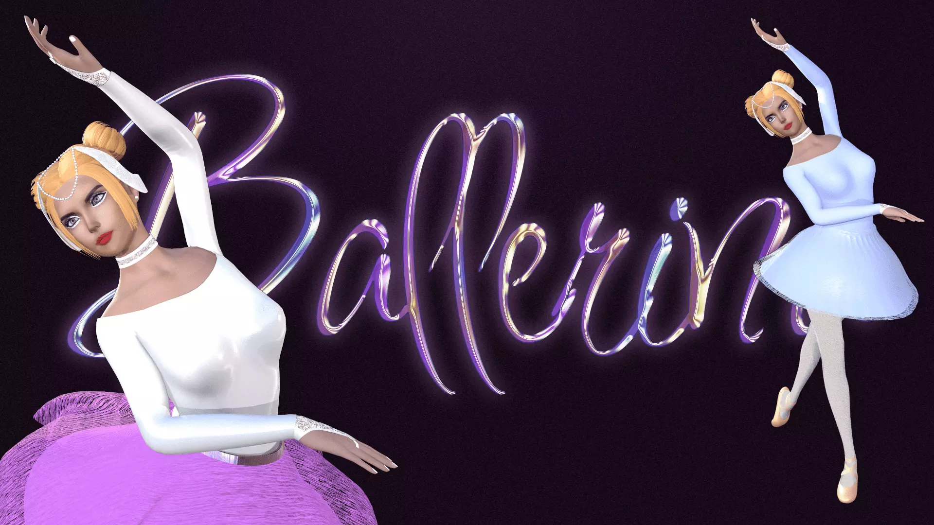 Ballerina Low-poly 3D model_0