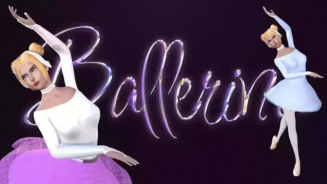 Ballerina Low-poly 3D model