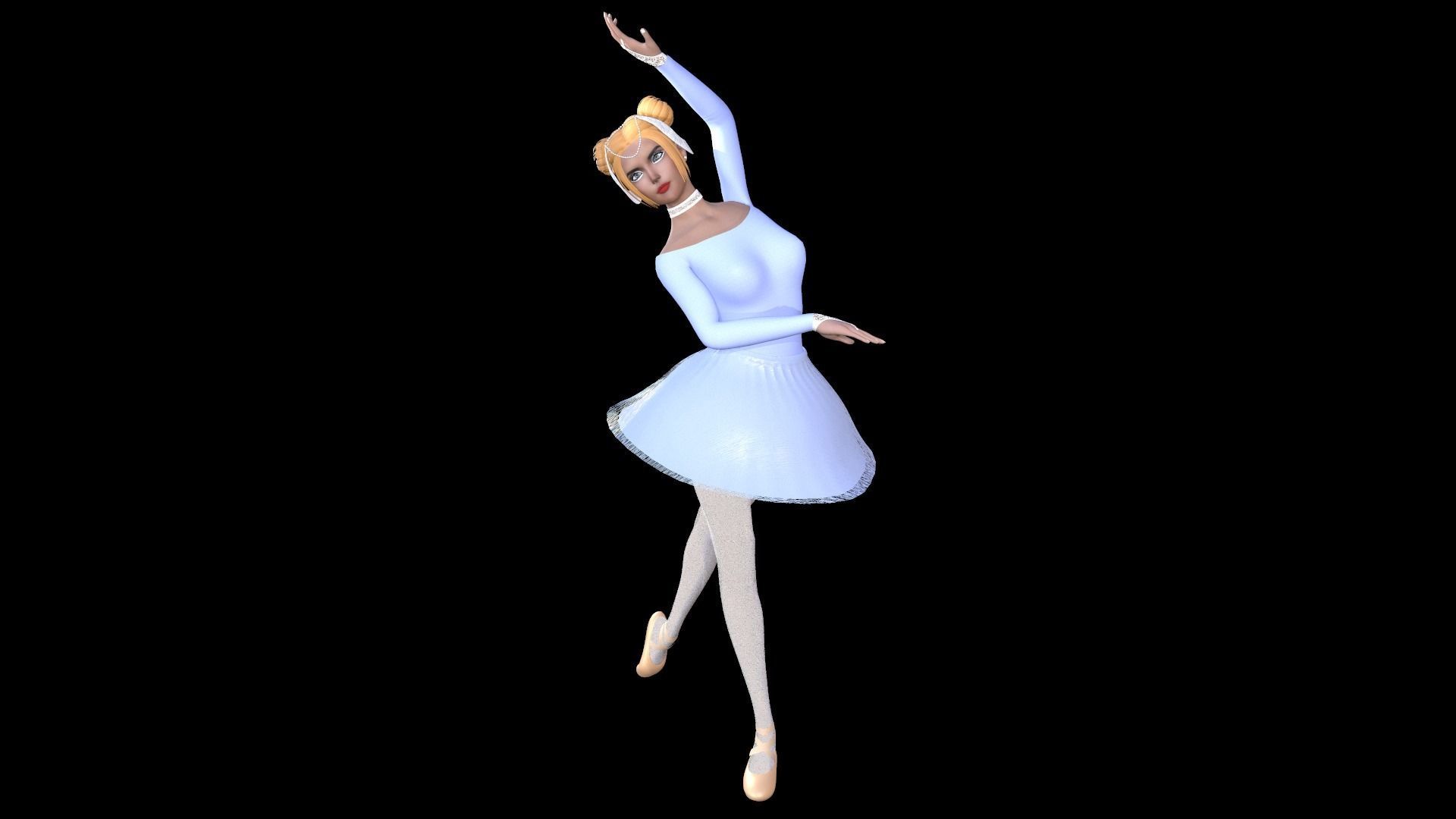 Ballerina Low-poly 3D model_6