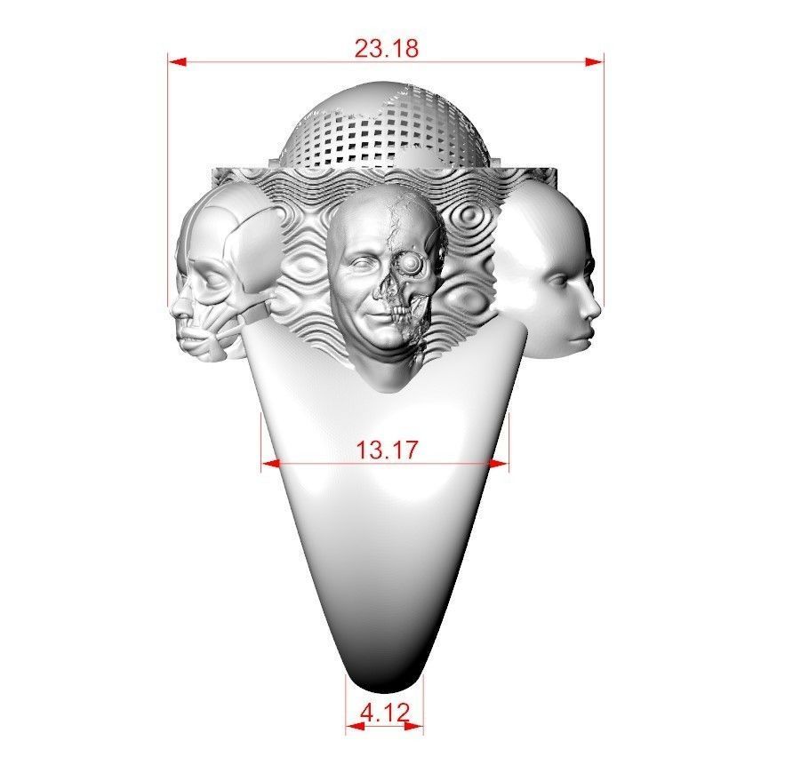 Robot Human Ring 3D print model_2