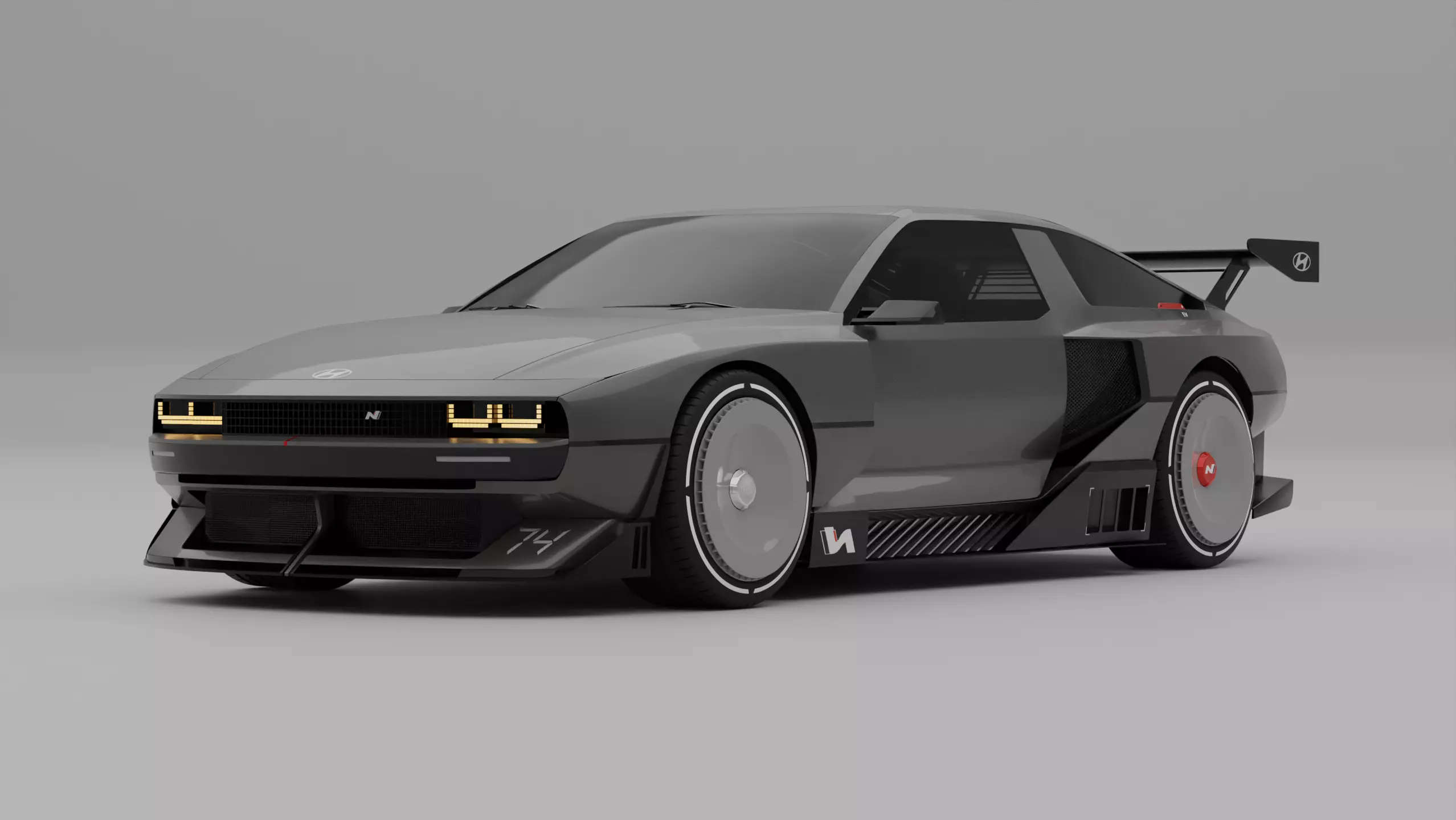 Hyundai N Vision 74 3D Blender File Textured And FBX OBJ Files 3D model_0