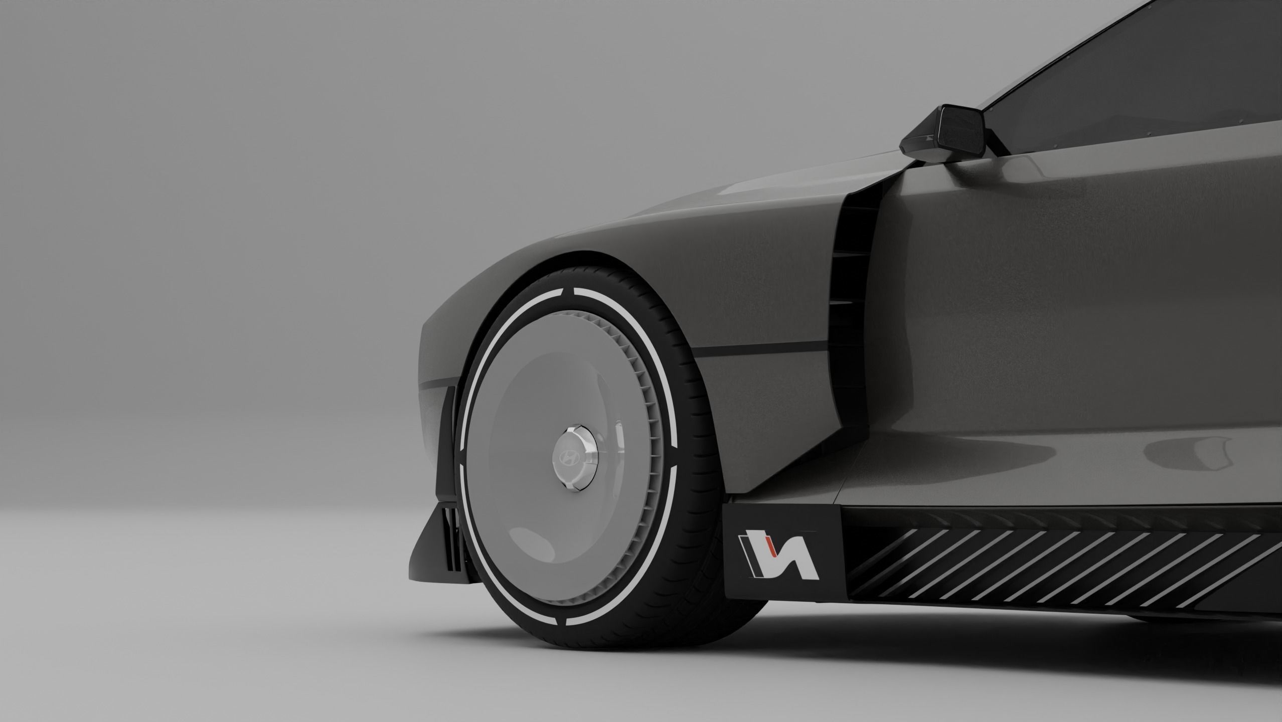 Hyundai N Vision 74 3D Blender File Textured And FBX OBJ Files 3D model_11