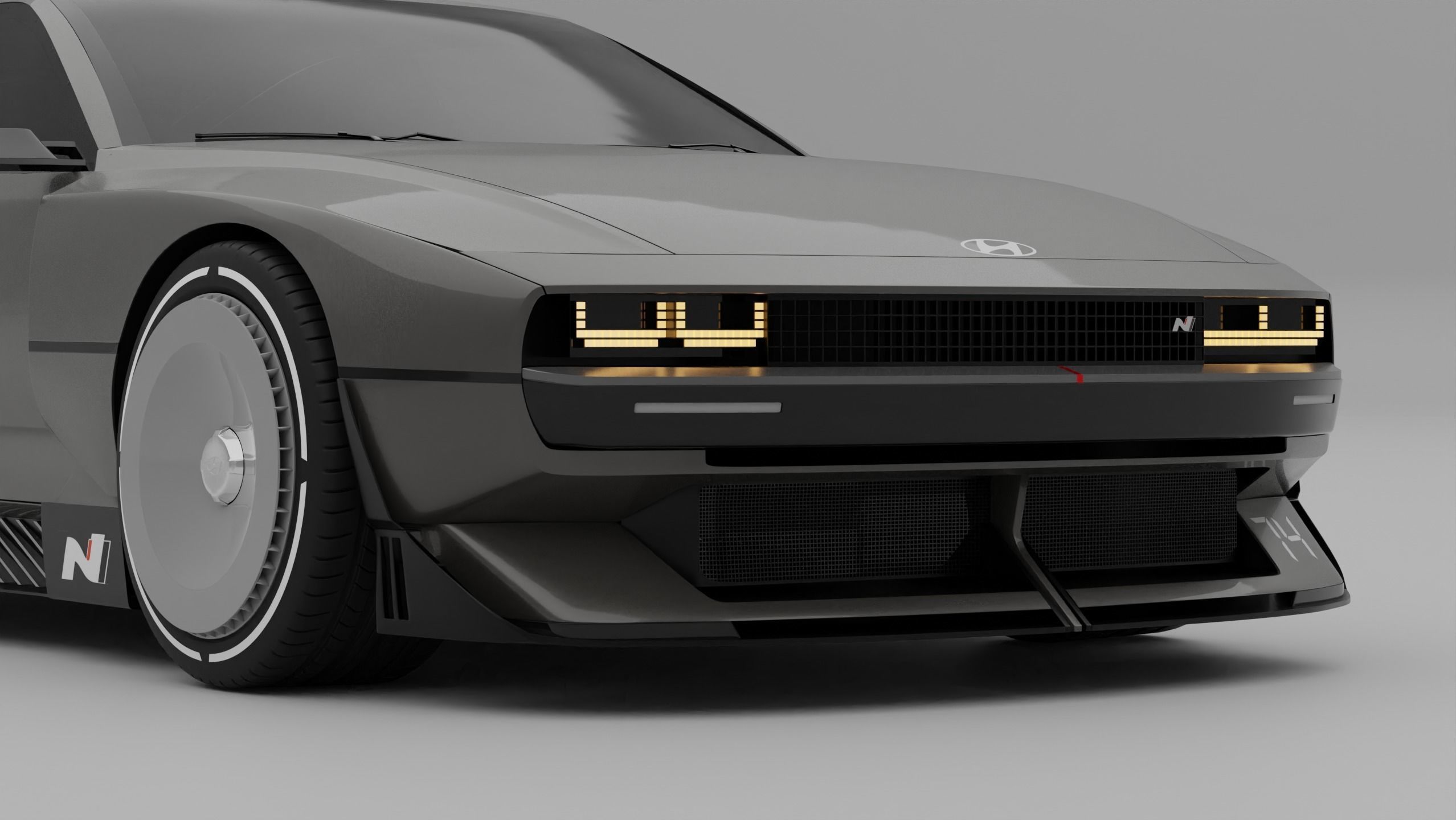 Hyundai N Vision 74 3D Blender File Textured And FBX OBJ Files 3D model_7