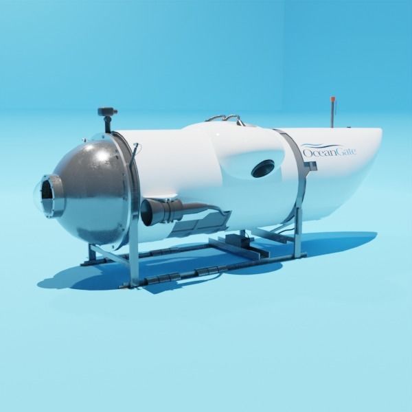 Ocean Gate Titan submarine Low-poly 3D model_4