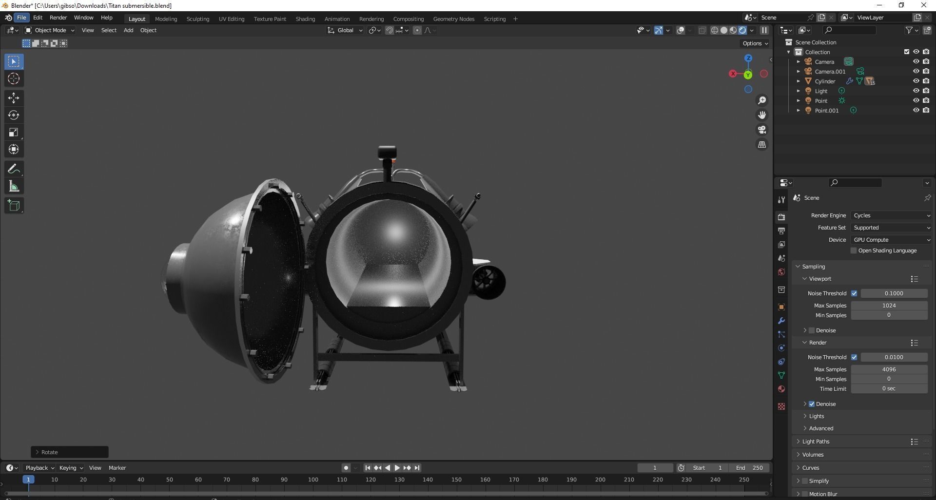 Ocean Gate Titan submarine Low-poly 3D model_7
