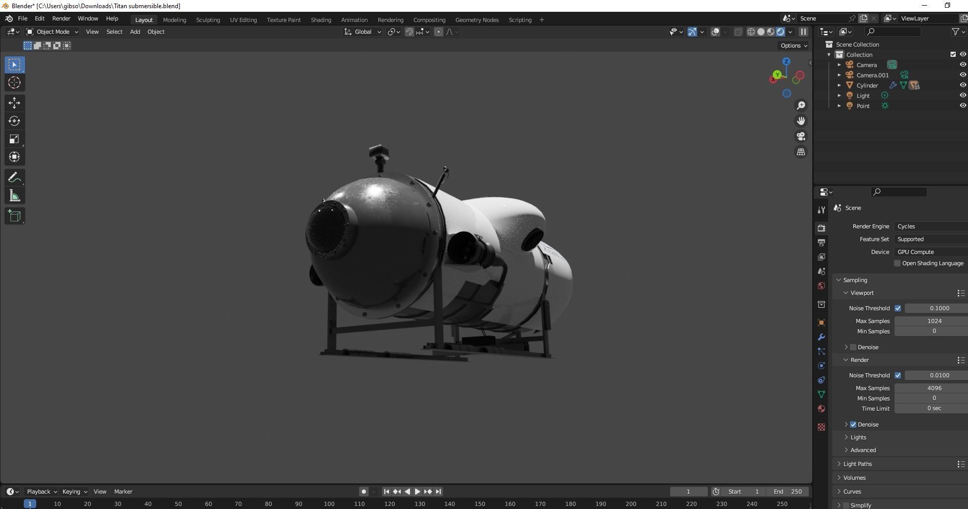 Ocean Gate Titan submarine Low-poly 3D model_8