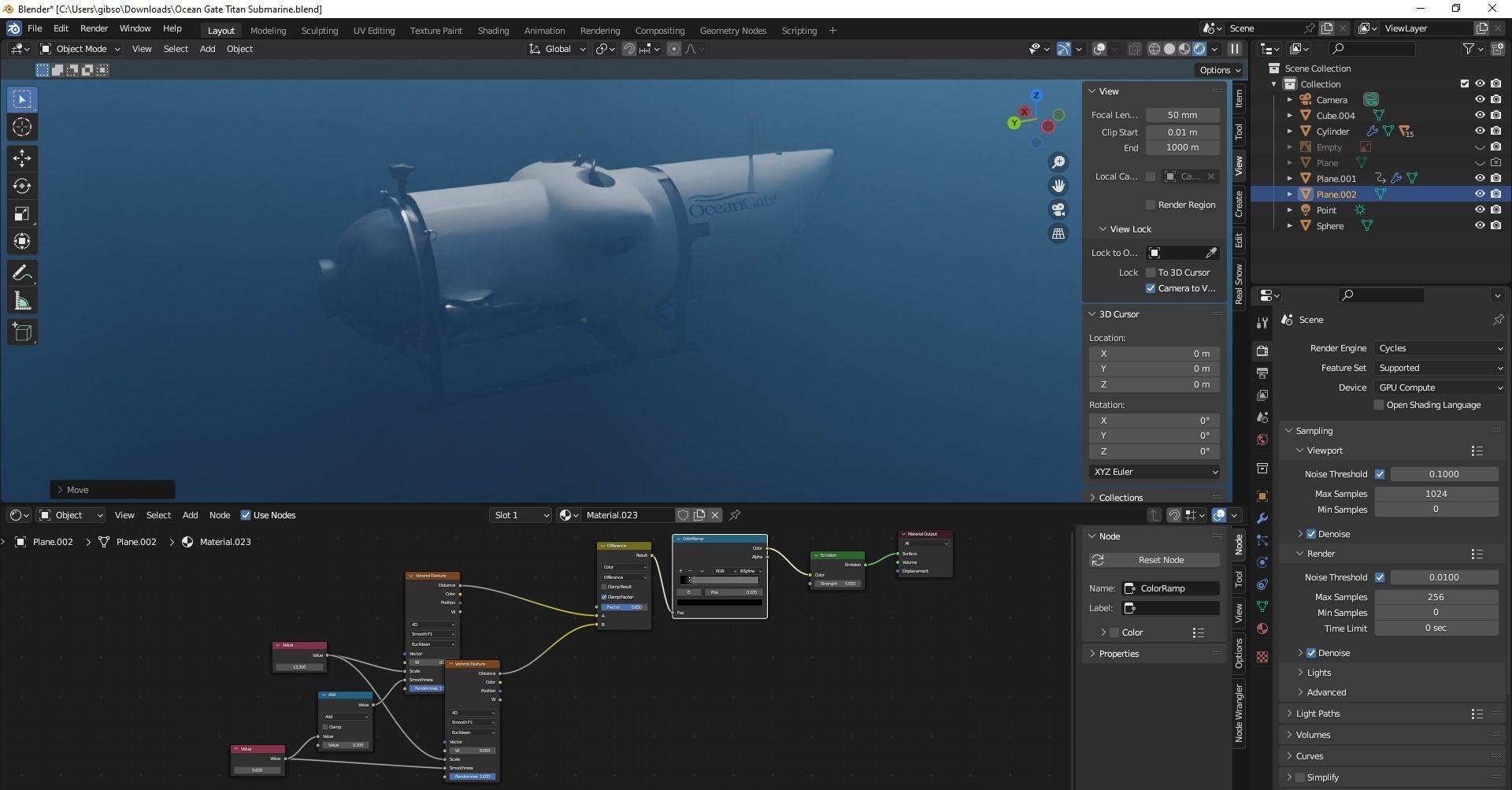 Ocean Gate Titan submarine Low-poly 3D model_2