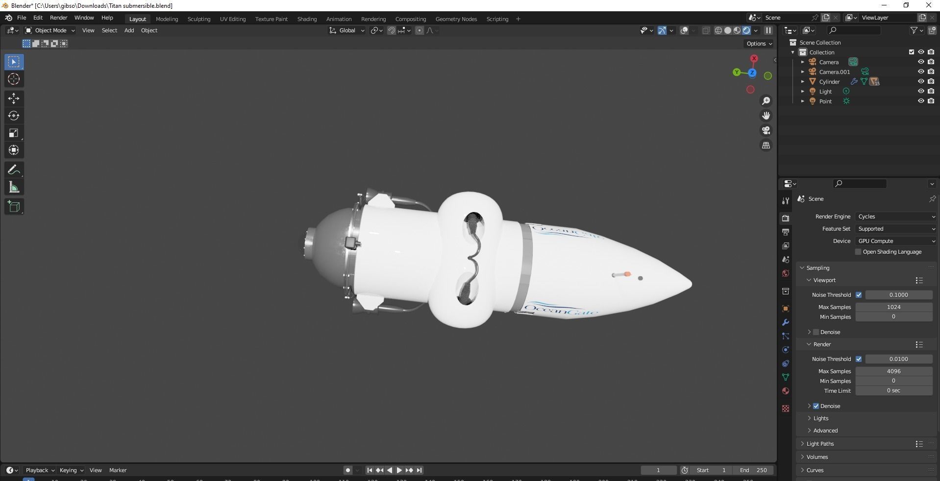 Ocean Gate Titan submarine Low-poly 3D model_14