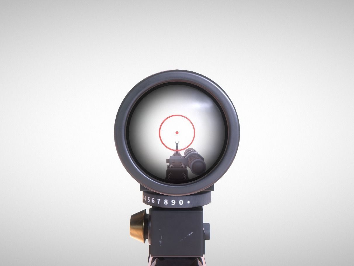 Weapon Attachments and AK12 Low-poly 3D model_4