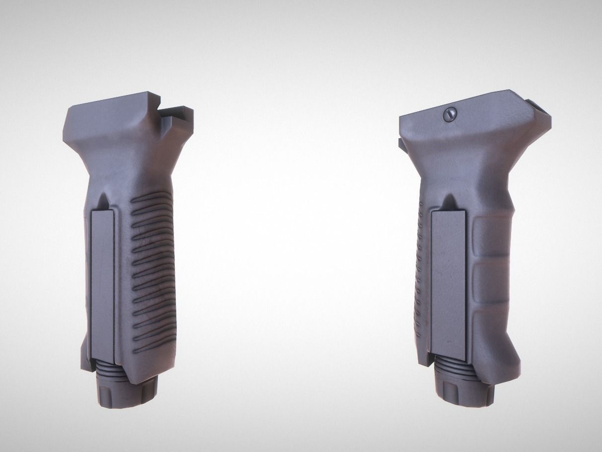 Weapon Attachments and AK12 Low-poly 3D model_7