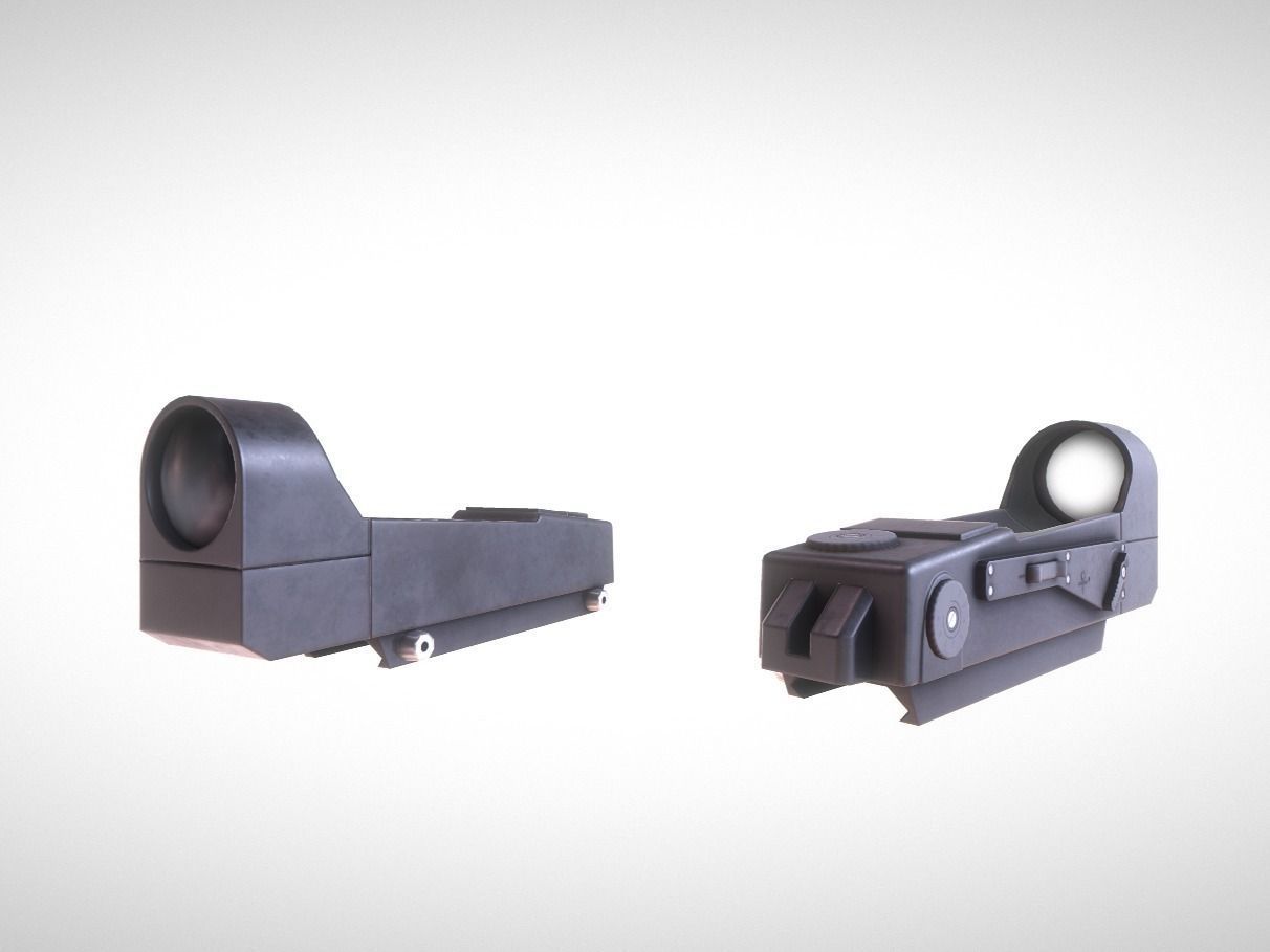 Weapon Attachments and AK12 Low-poly 3D model_6