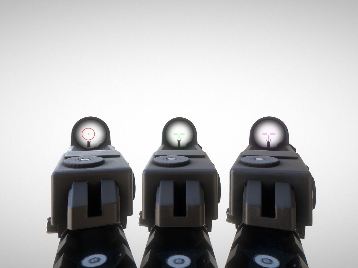 Weapon Attachments and AK12 Low-poly 3D model_9