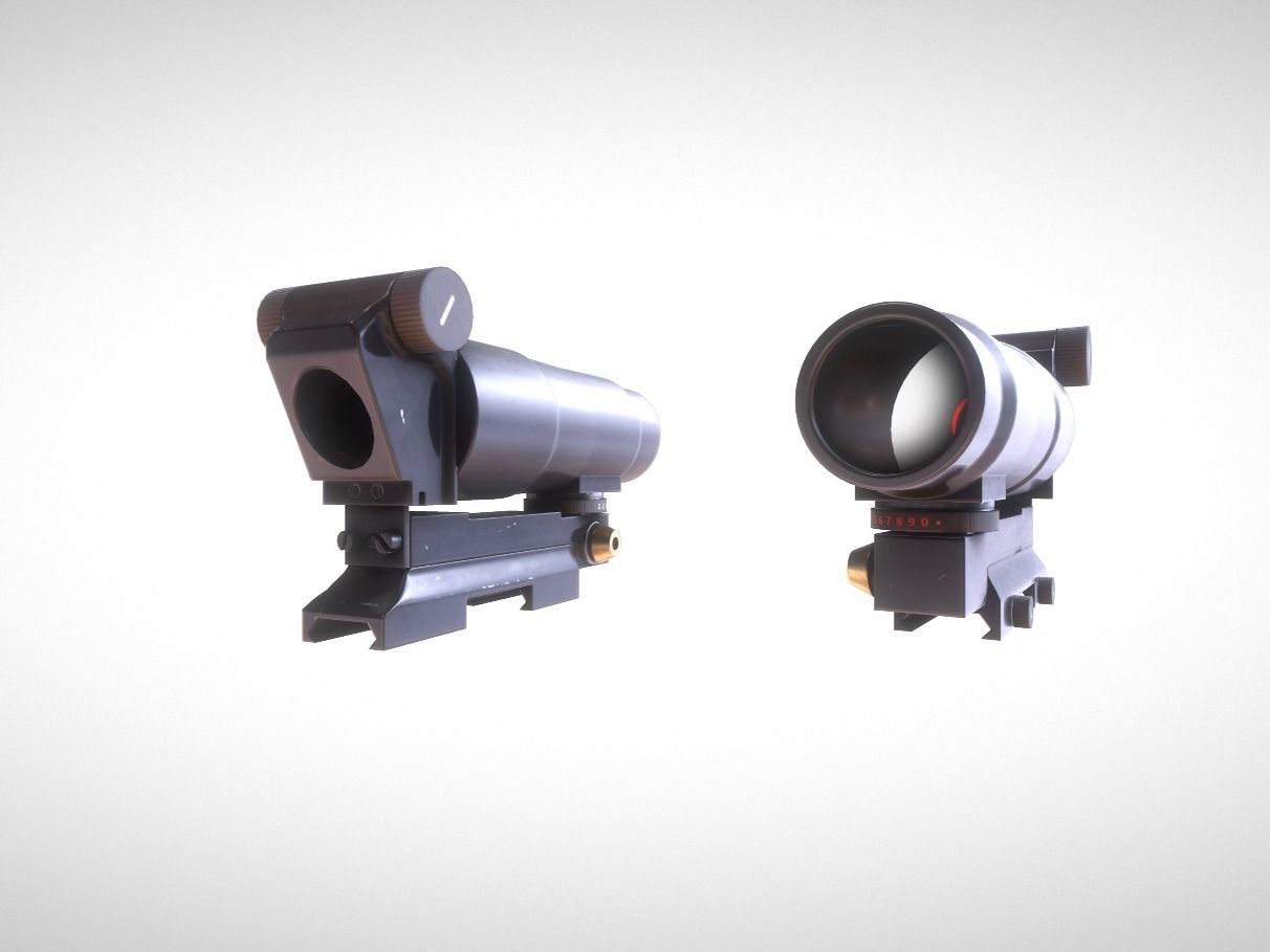 Weapon Attachments and AK12 Low-poly 3D model_3