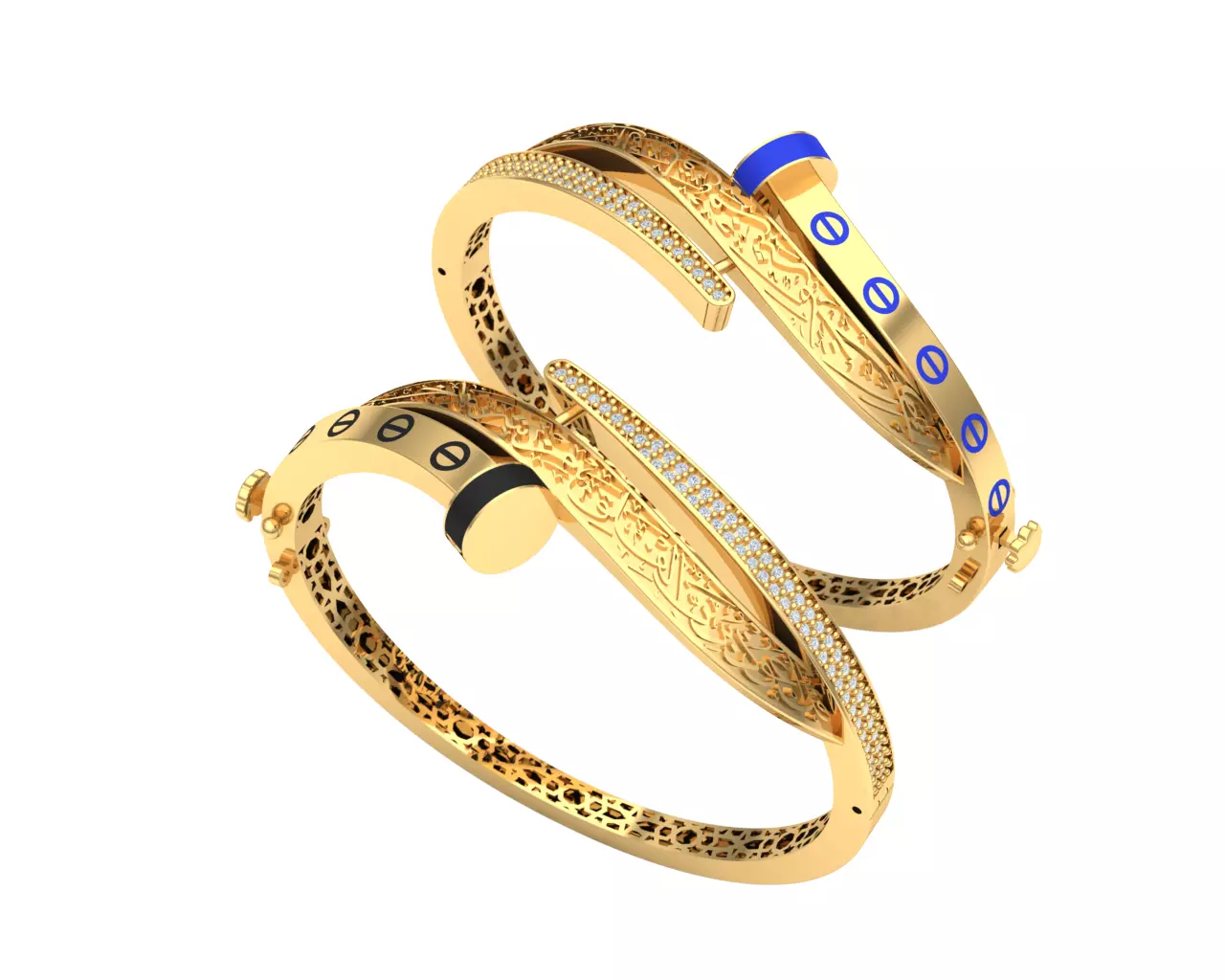 Islamic gold bracelet direct casting 3D model