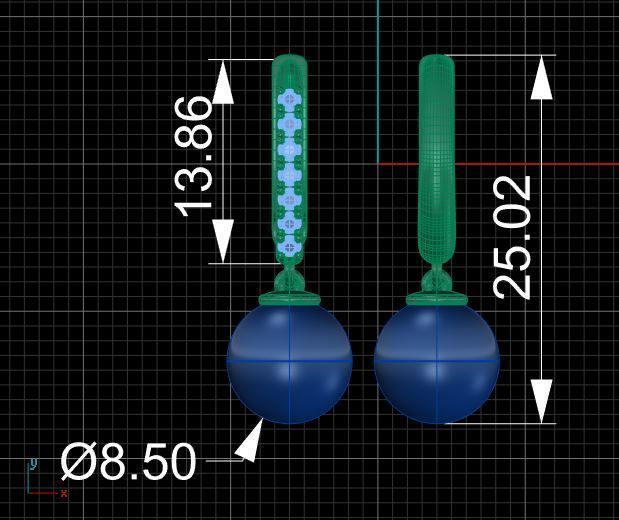 Earrings with gems 3D print model_1