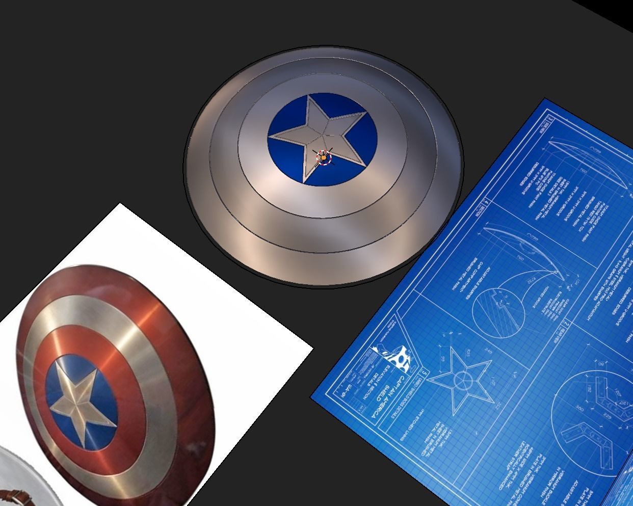 MCU Captain America Shield 3D model_2