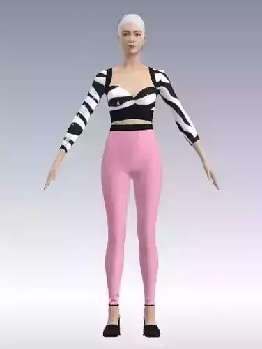 blouse and pant  animal print detail and powder pink pant look