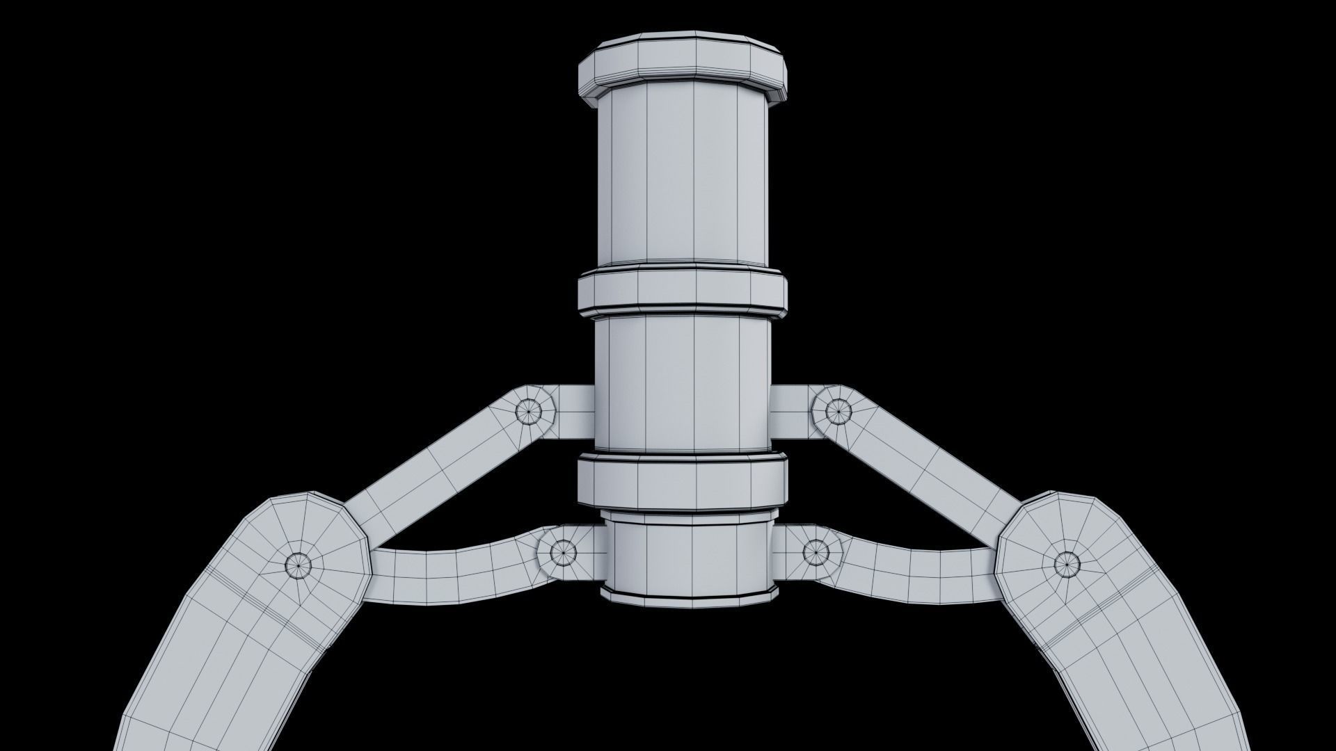 Metal Claw 5 with Rig 3D model_8