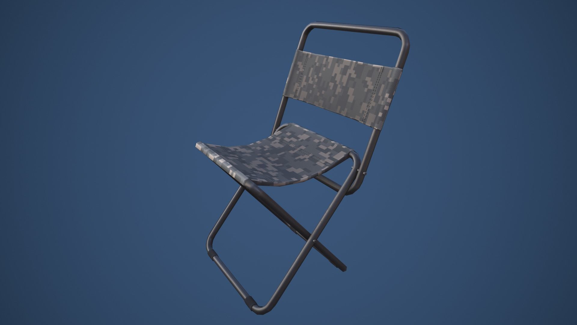 Stylized Fishing Chair Low-poly 3D model_3