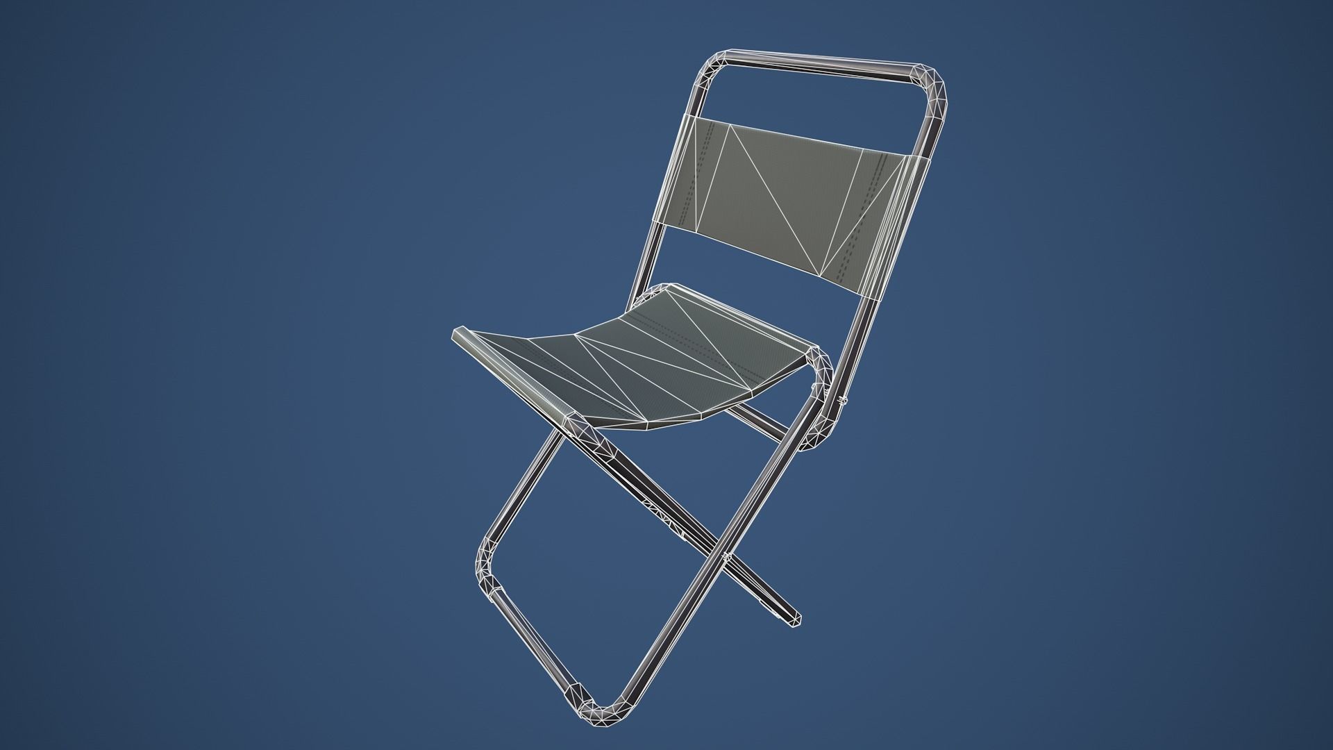 Stylized Fishing Chair Low-poly 3D model_4