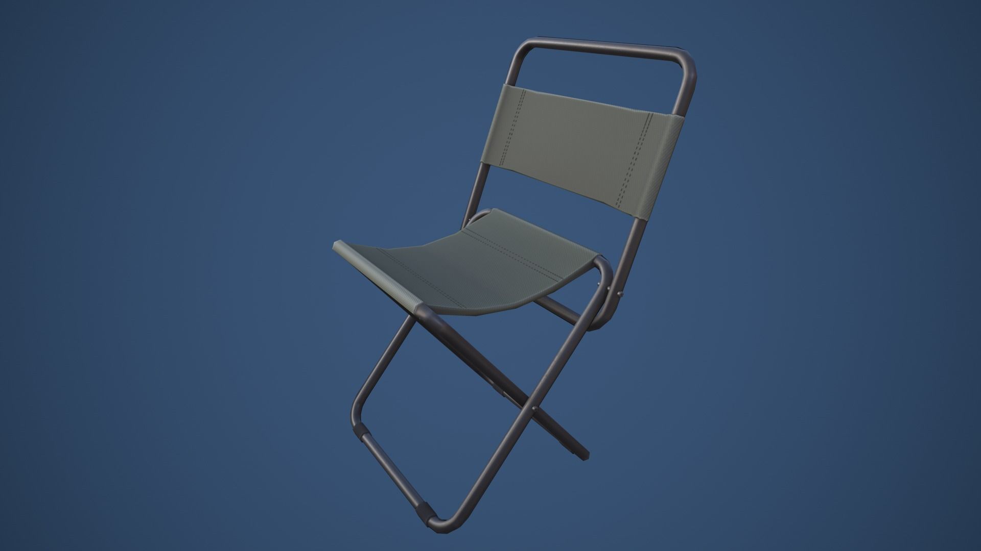 Stylized Fishing Chair Low-poly 3D model_2