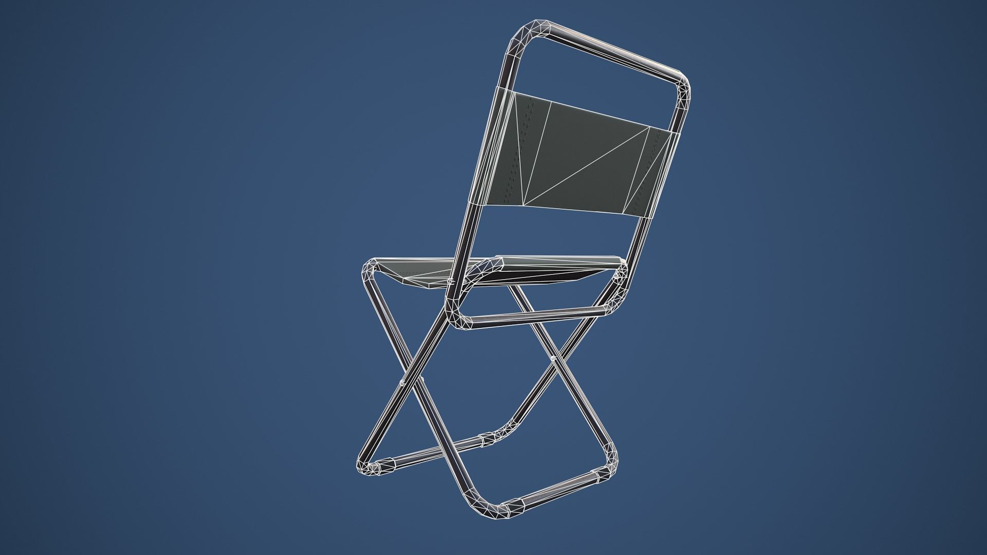 Stylized Fishing Chair Low-poly 3D model_6