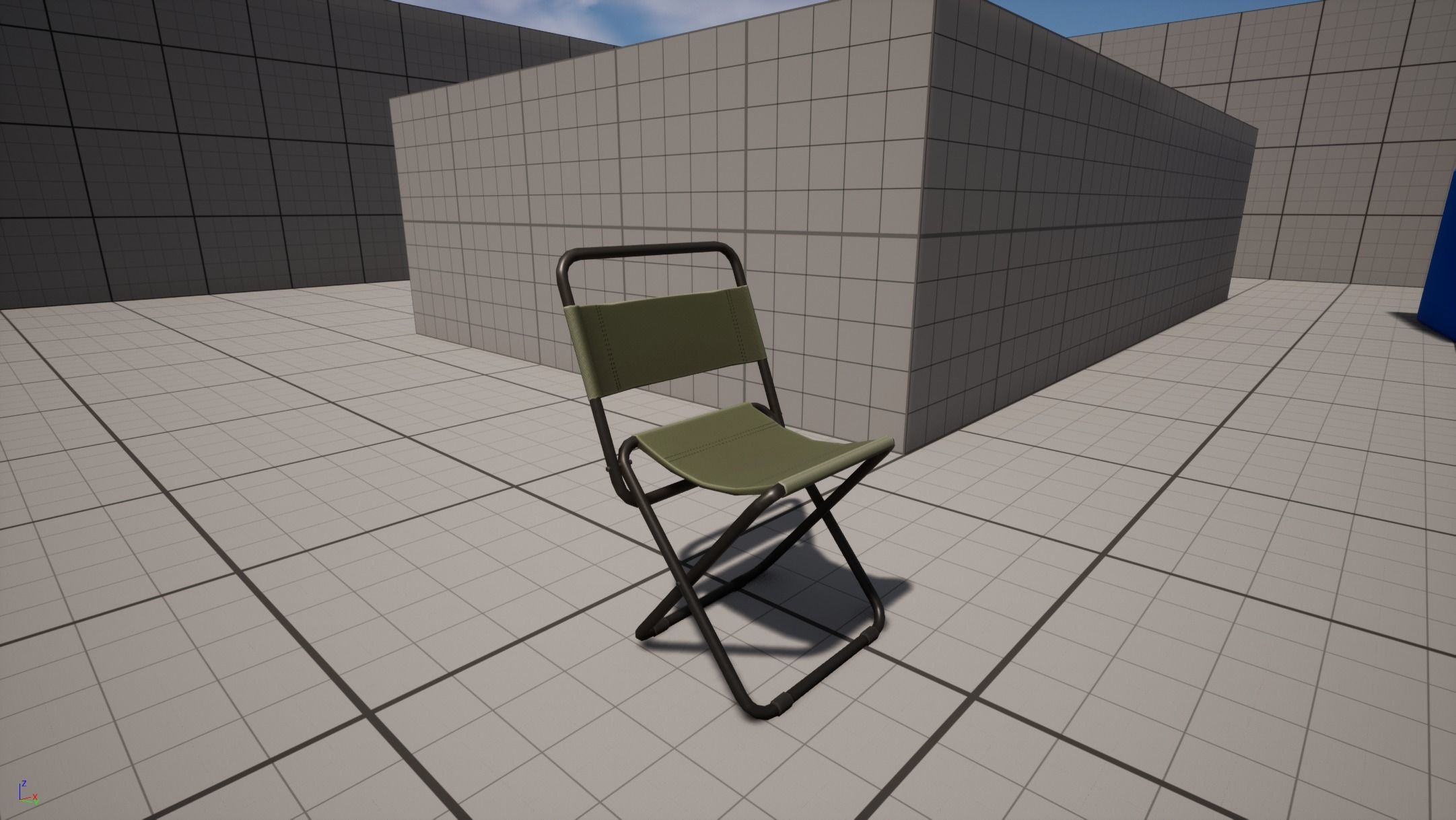 Stylized Fishing Chair Low-poly 3D model_11