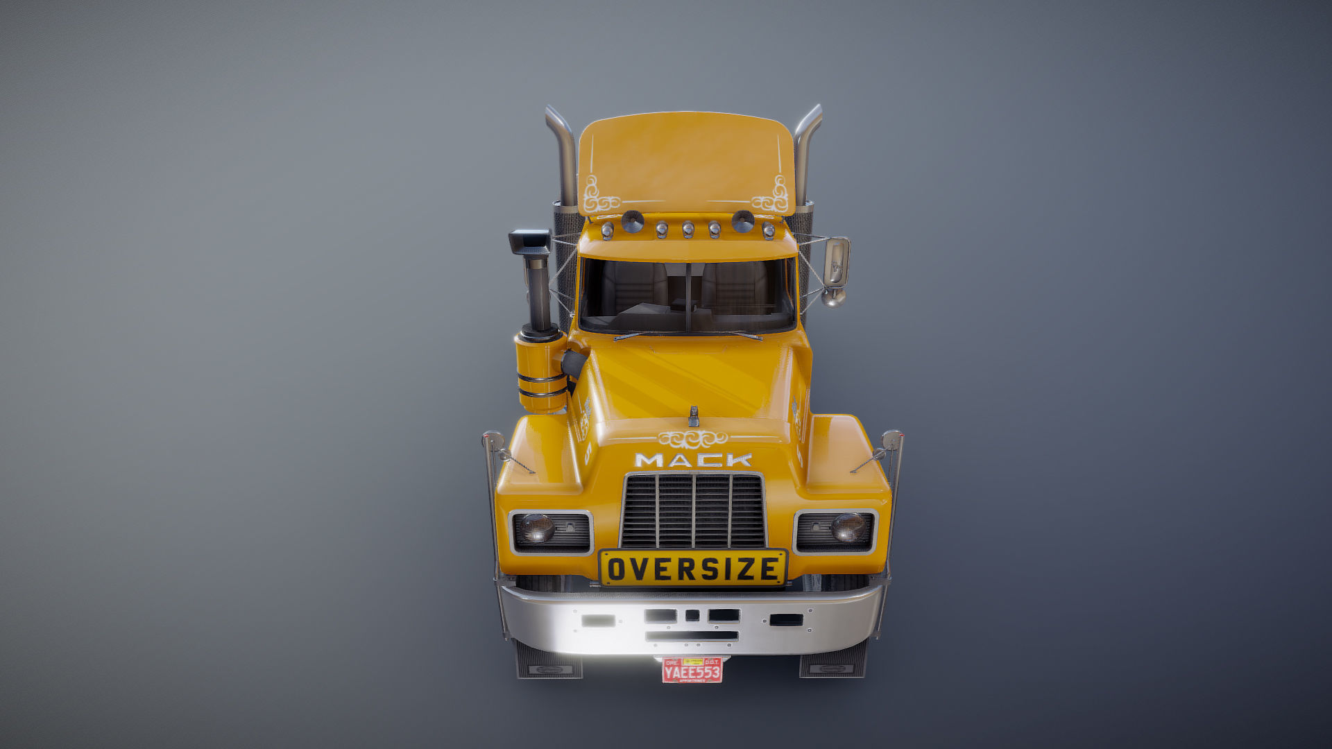 Heavy truck Low-poly 3D model_17