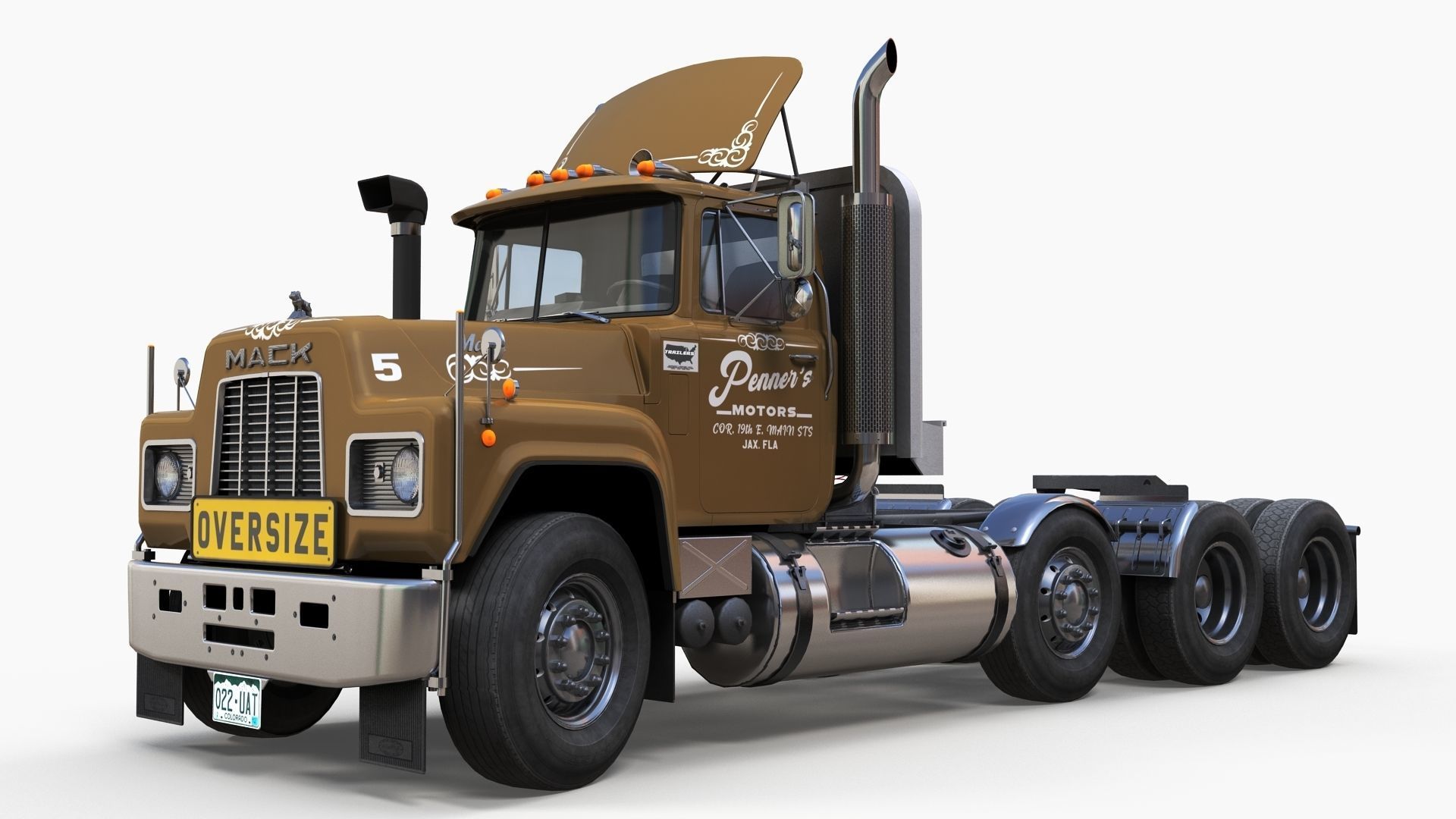 Heavy truck Low-poly 3D model_8