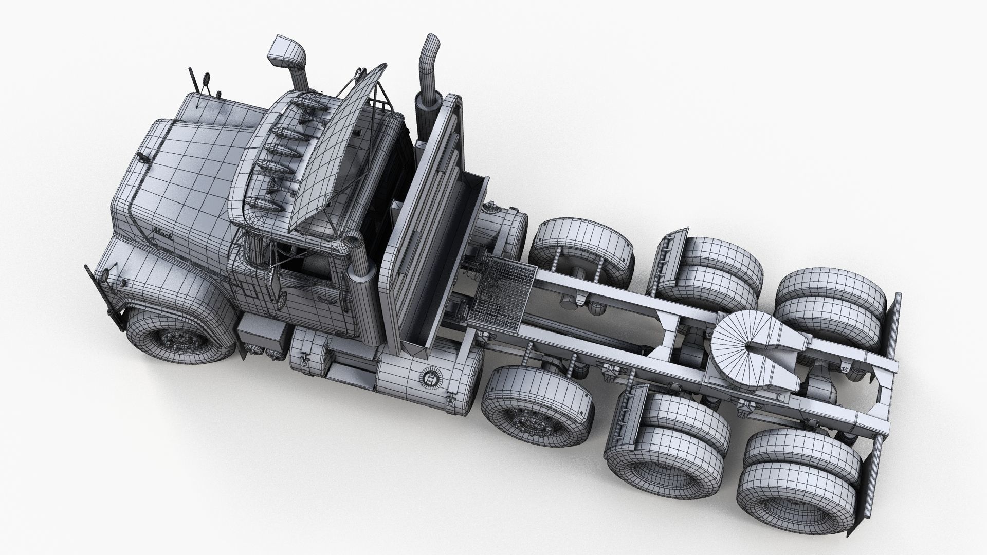 Heavy truck Low-poly 3D model_15