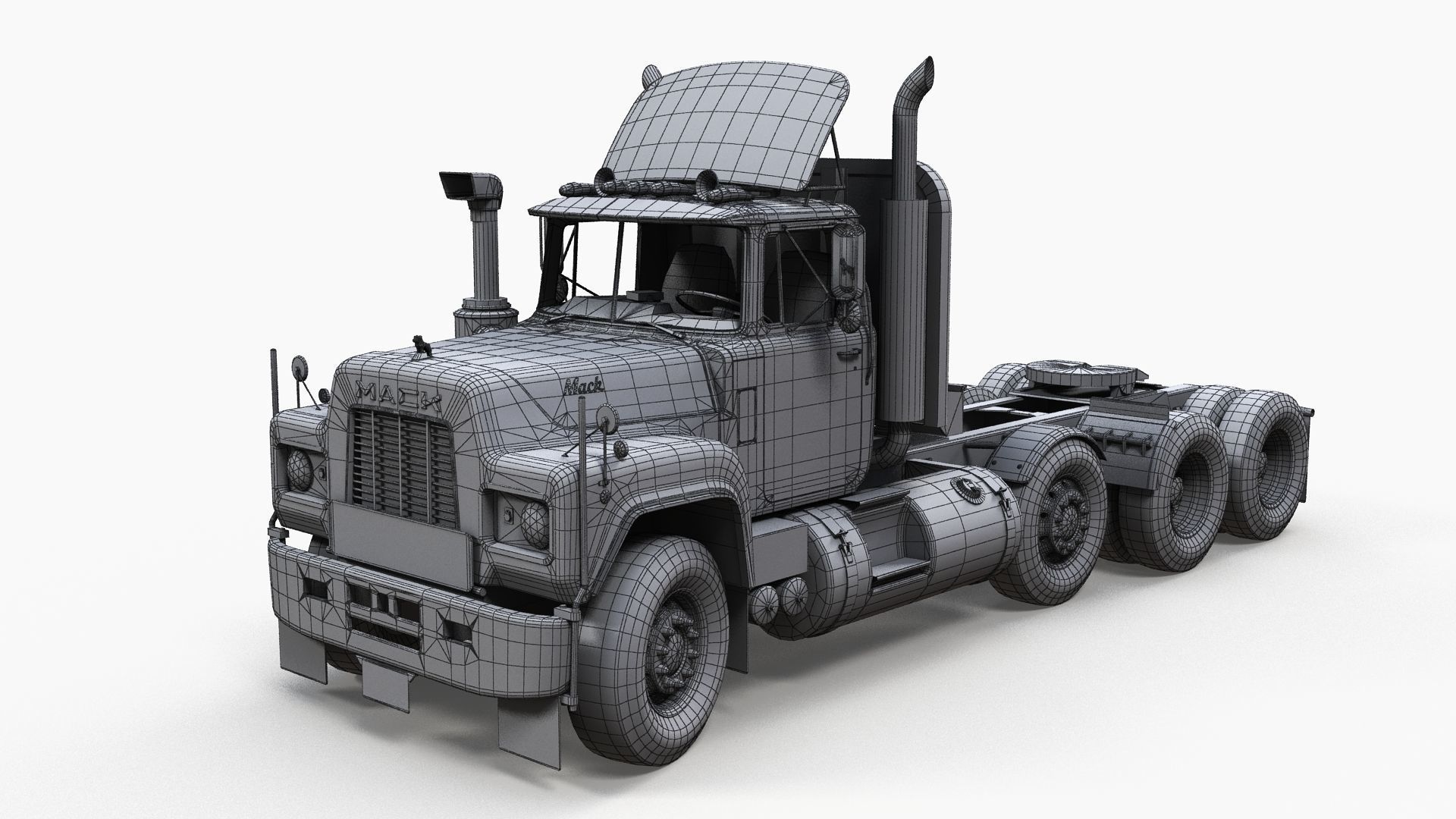 Heavy truck Low-poly 3D model_10