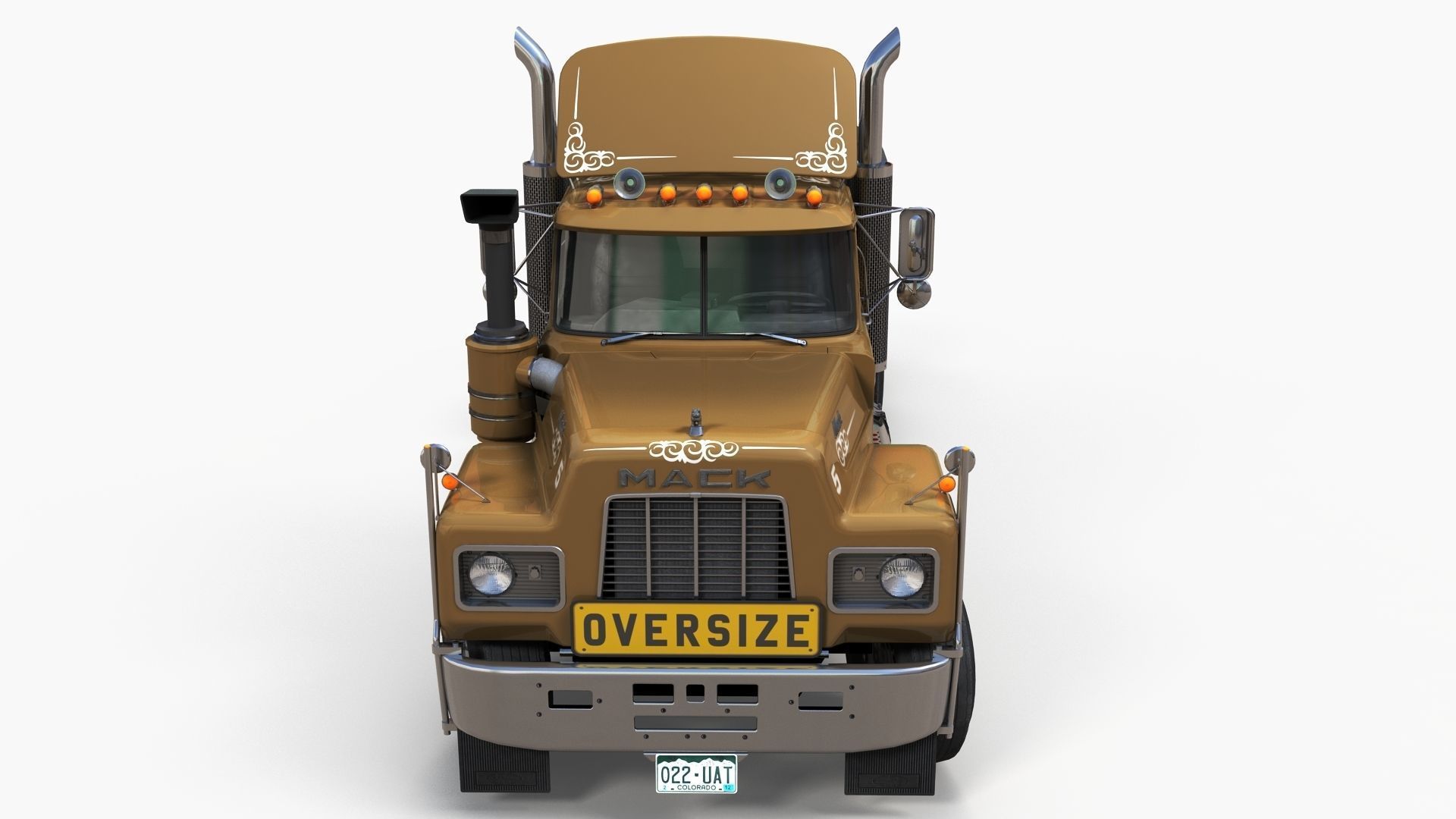 Heavy truck Low-poly 3D model_7