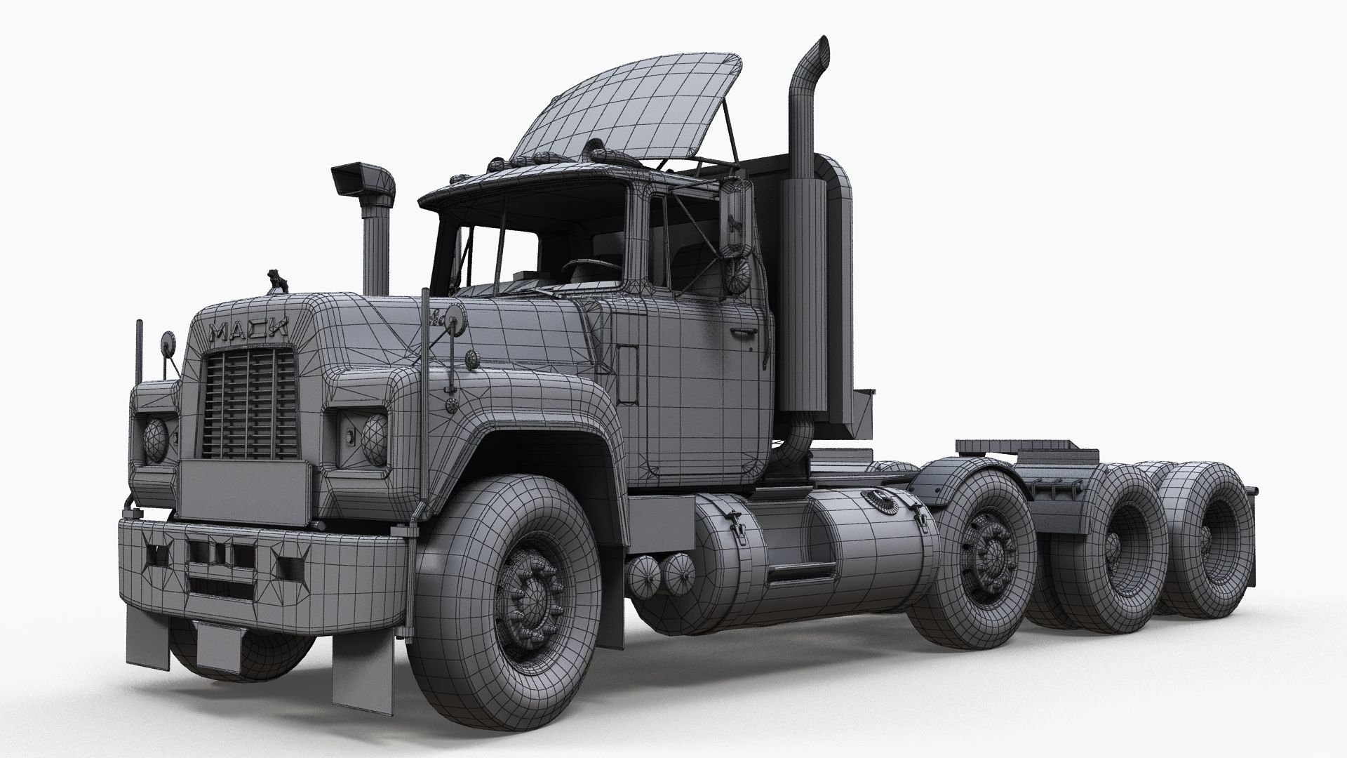 Heavy truck Low-poly 3D model_14