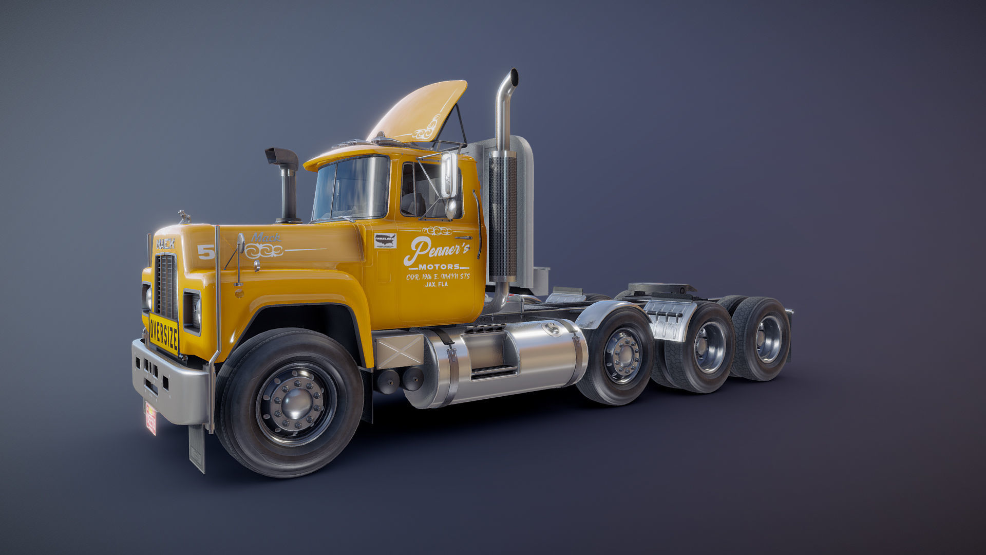 Heavy truck Low-poly 3D model_31