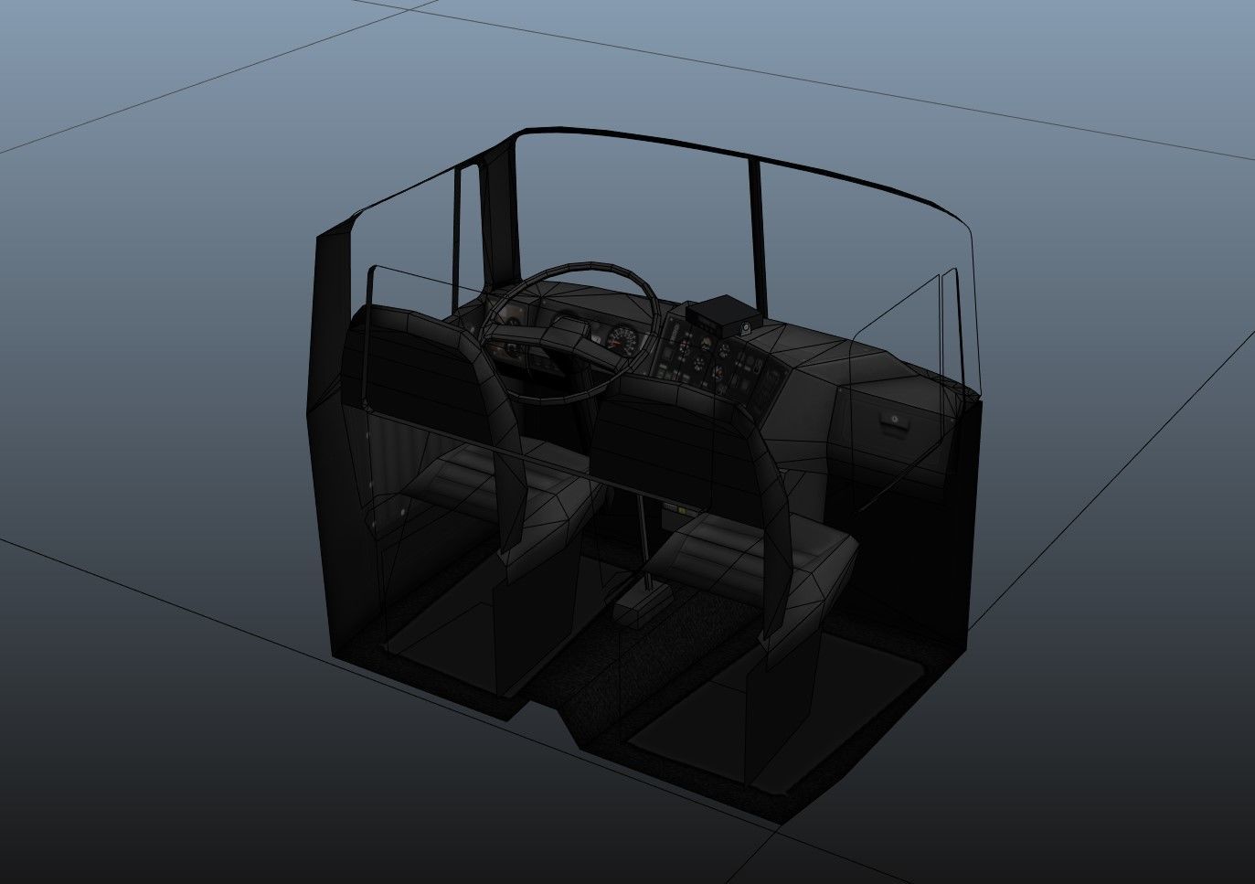 Heavy truck Low-poly 3D model_38