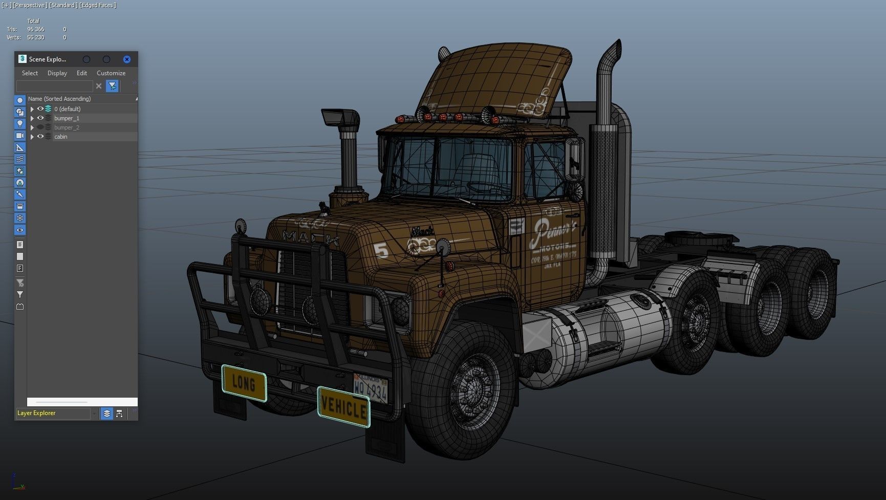 Heavy truck Low-poly 3D model_35